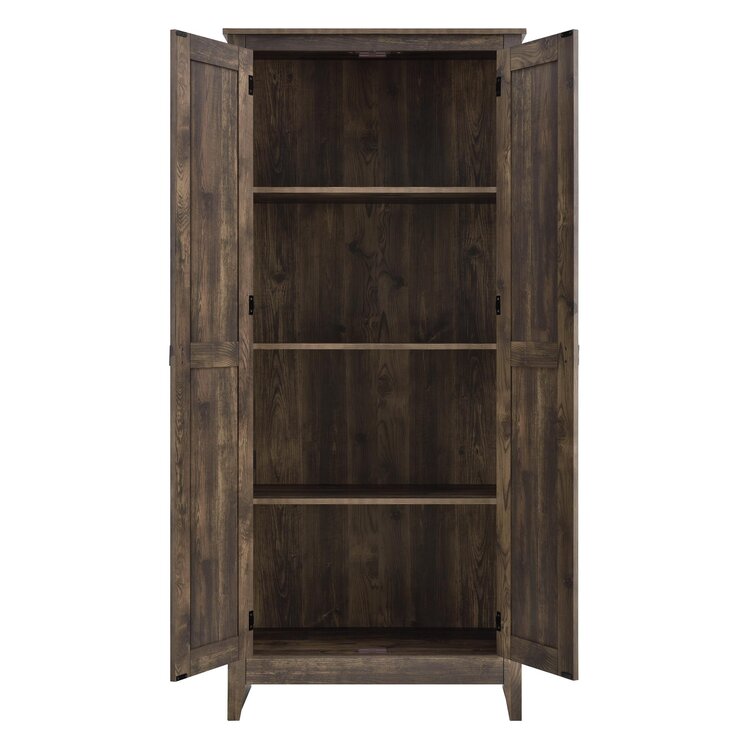 Aadvik 4 - Shelf Storage Cabinet Archie & Oscar Finish: Brown