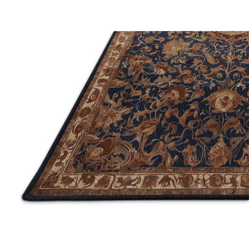 Tapis brun lavable à la machine, Rond 6 pi