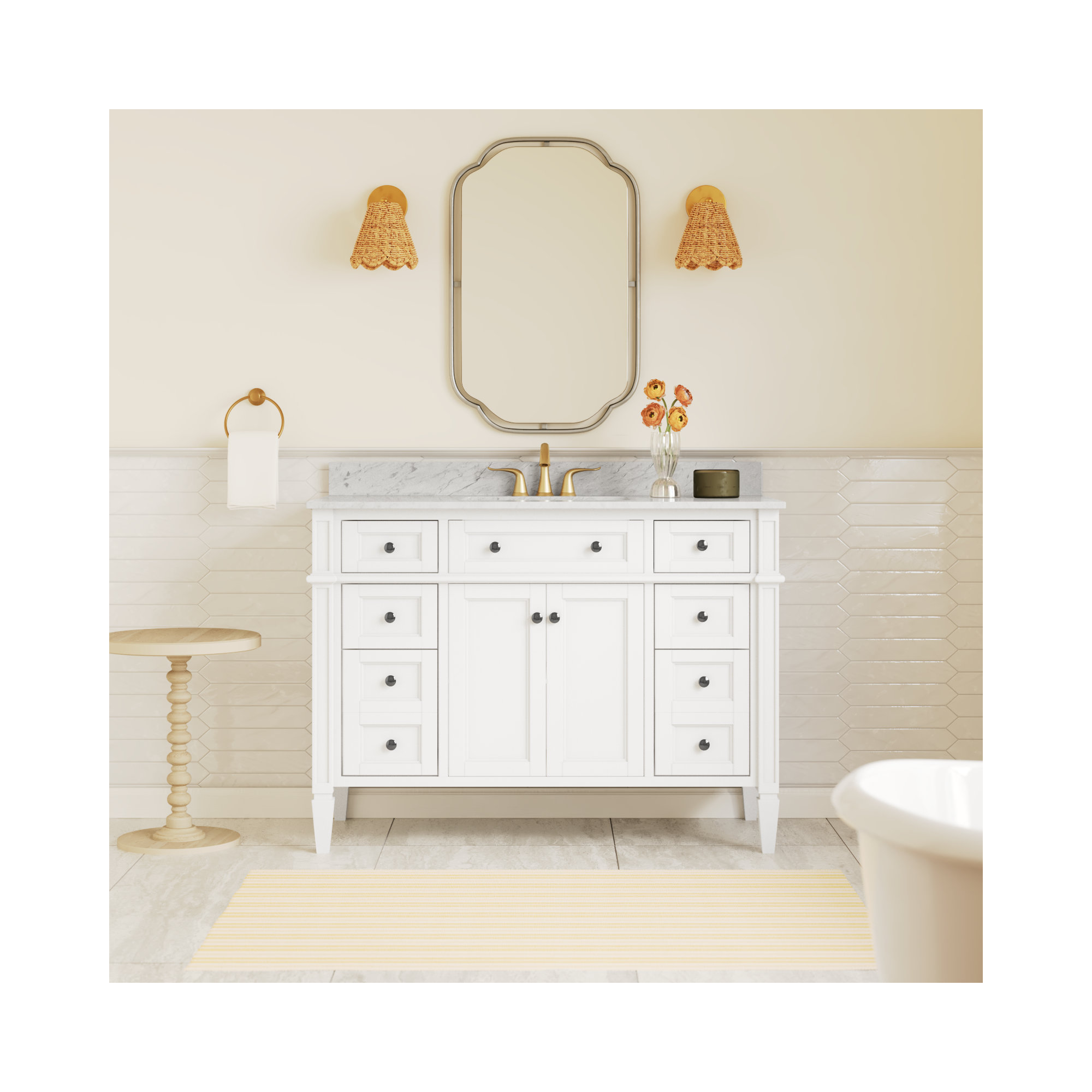 Lakeland 48'' Single Bathroom Vanity, White