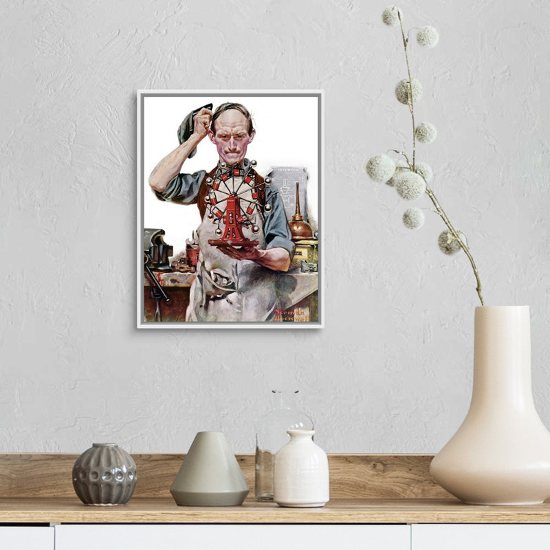 Perpétuel mouvement, art mural sur toile, H 16 po x l 13 po x P 1,75 po, Cadre flottant blanc
