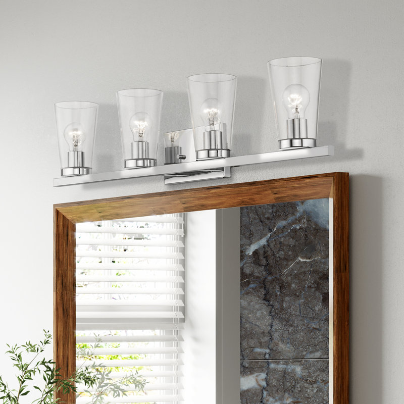 Éclairage pour meuble-lavabo à intensité variable à 4 lumières, Chrome poli