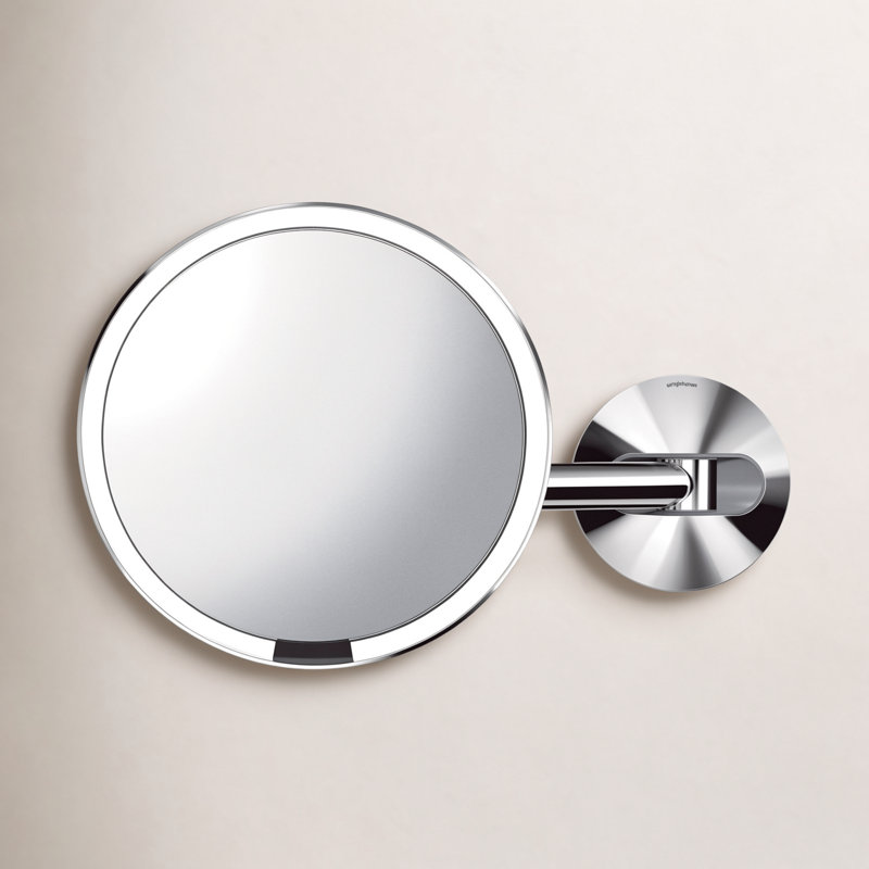 Simplehuman 8-inch Wall Mount Hard-Wired Sensor Mirror, Polished Stainless Steel, Polished Nickel