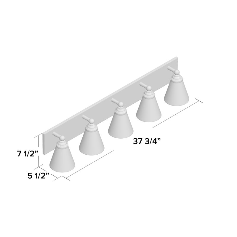 Bennfield 5 - Light Dimmable Bath Bar, Chrome