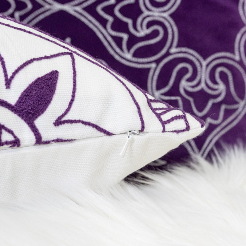 Abrielle Embroidered Outdoor Throw Pillow