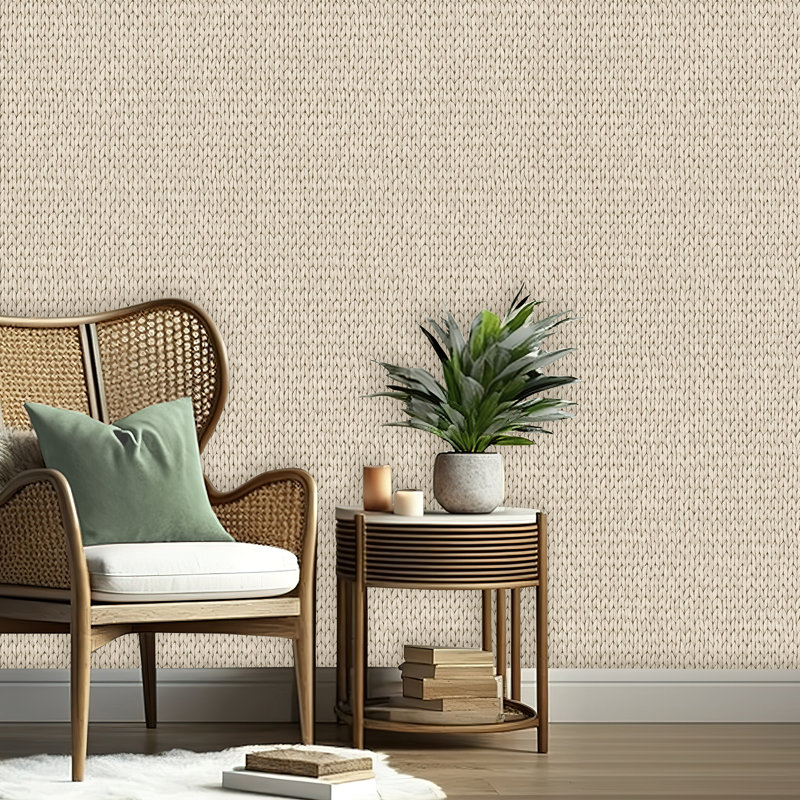 Papier peint en osier, Crème