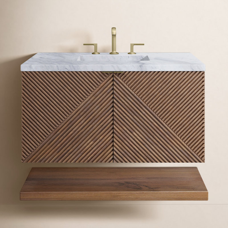Marcello 36'' W Single Vanity, Carrara White, 8" Widespread, 36"