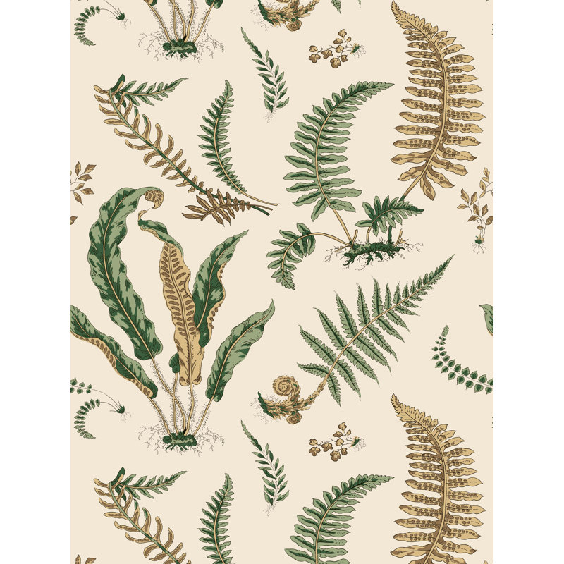 Elsie De Wolfe Wallcovering, Green/White