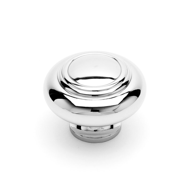 Poignée champignon Ringed CK Series, Diamètre du bouton 1,5 po, Nickel poli