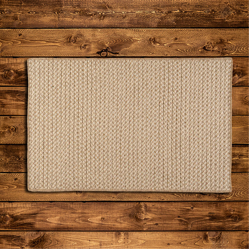 Tapis thé en laine tressé Vikenti, Carré 12 po