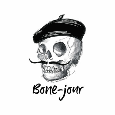 " Bone Jour Skull Sketch "