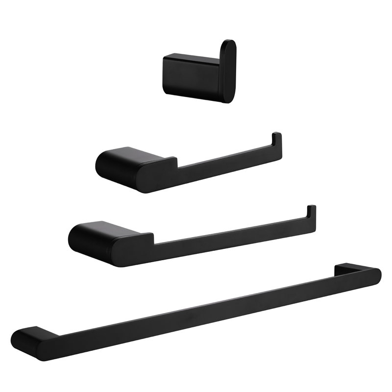 4 - Piece Bathroom Hardware Set, Matte Black