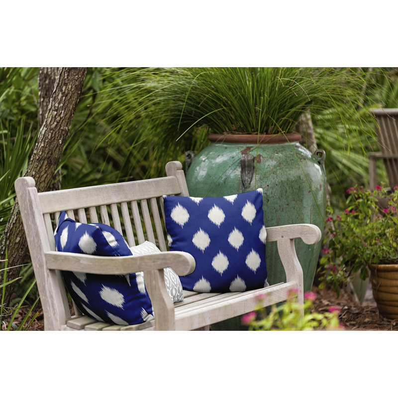 Ikat Dot Outdoor Square/Rectangular Pillow Cover and Insert, Teal, 20" x 20" 