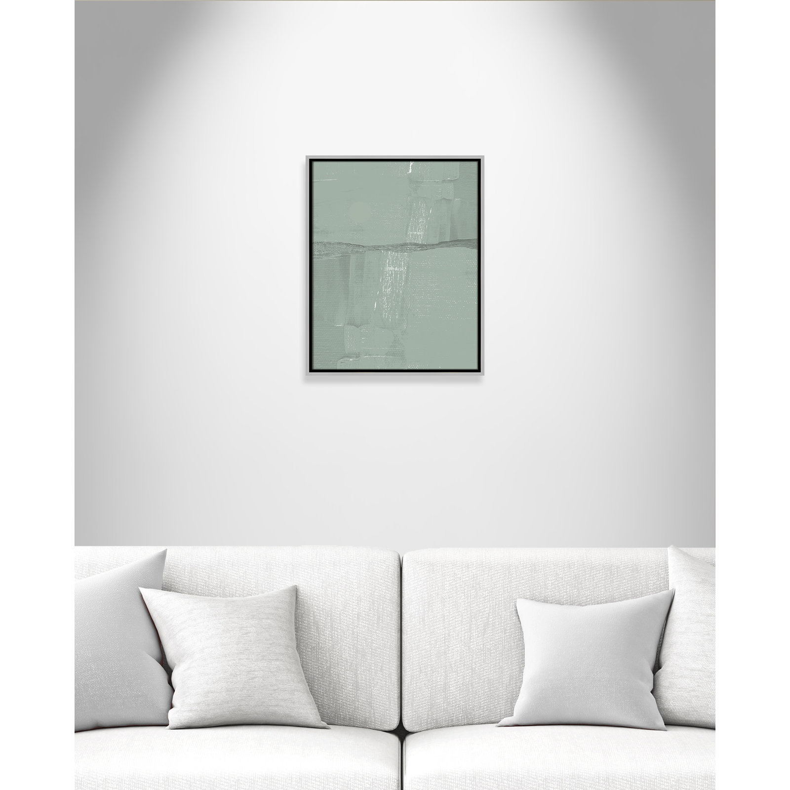 Attica "Sage Abstract" Print, 21.5" H x 17.5" W x 2" D, Silver