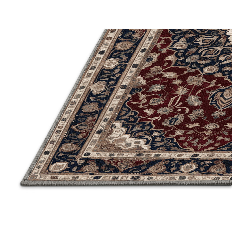 Tapis persan gris lavable à la machine, Carré 6 pi