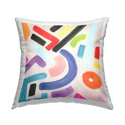 Varied Retro Shapes Outdoor Printed Pillow by June Erica Vess