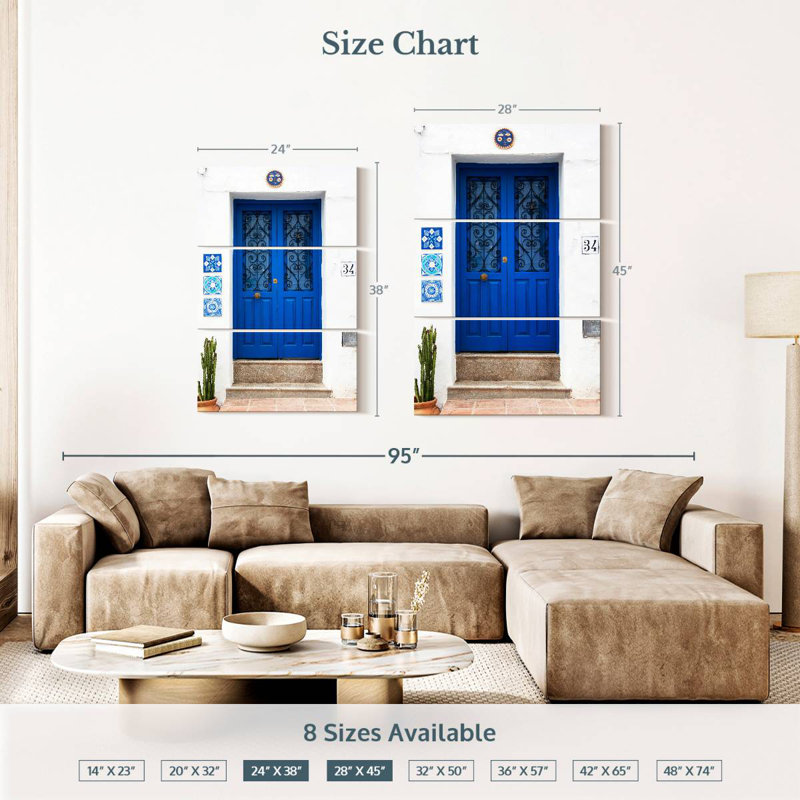 Lilie Dark Blue Front Door, 38" H x 24" W