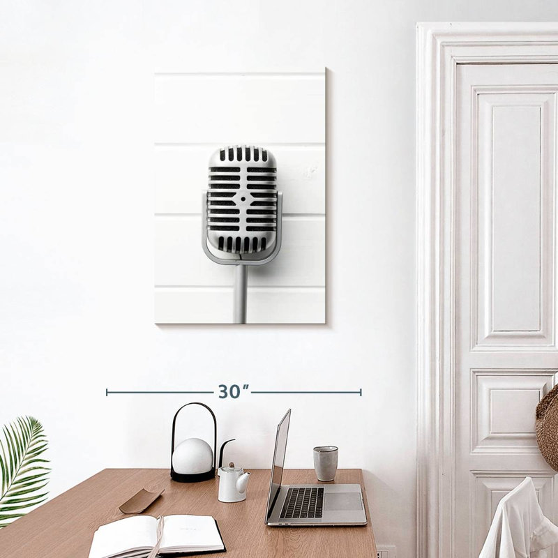 Microphone de scène rétro Abarca, H 30 po x l 20 po