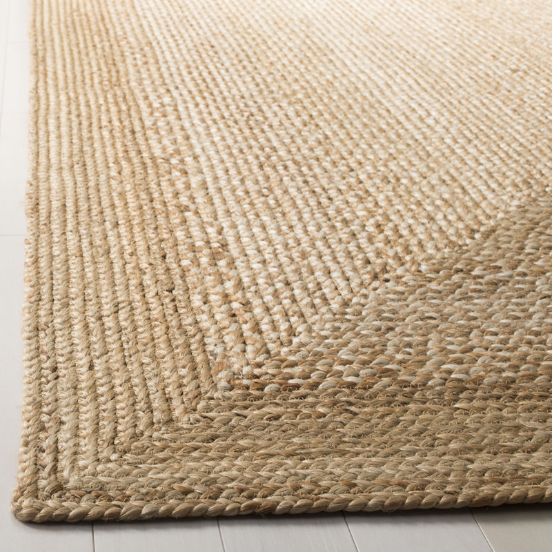 Marie Natural Fiber Hand Woven Jute And Cotton With Latex Solid Color Rug, Rectangle 11' x 15'