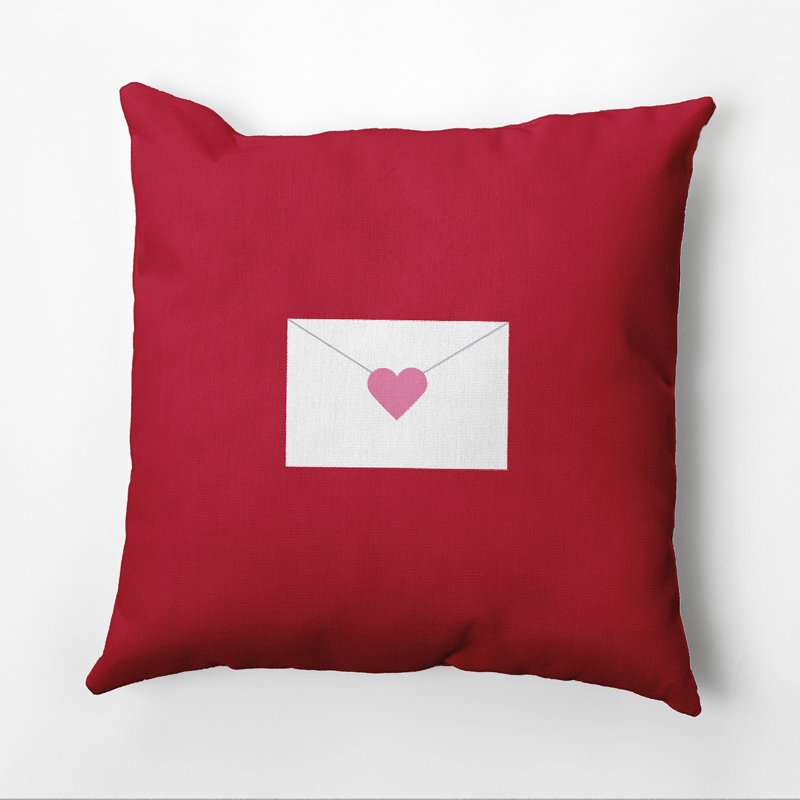 Valentine's Day Reversible Throw Pillow, 20"x20", Red