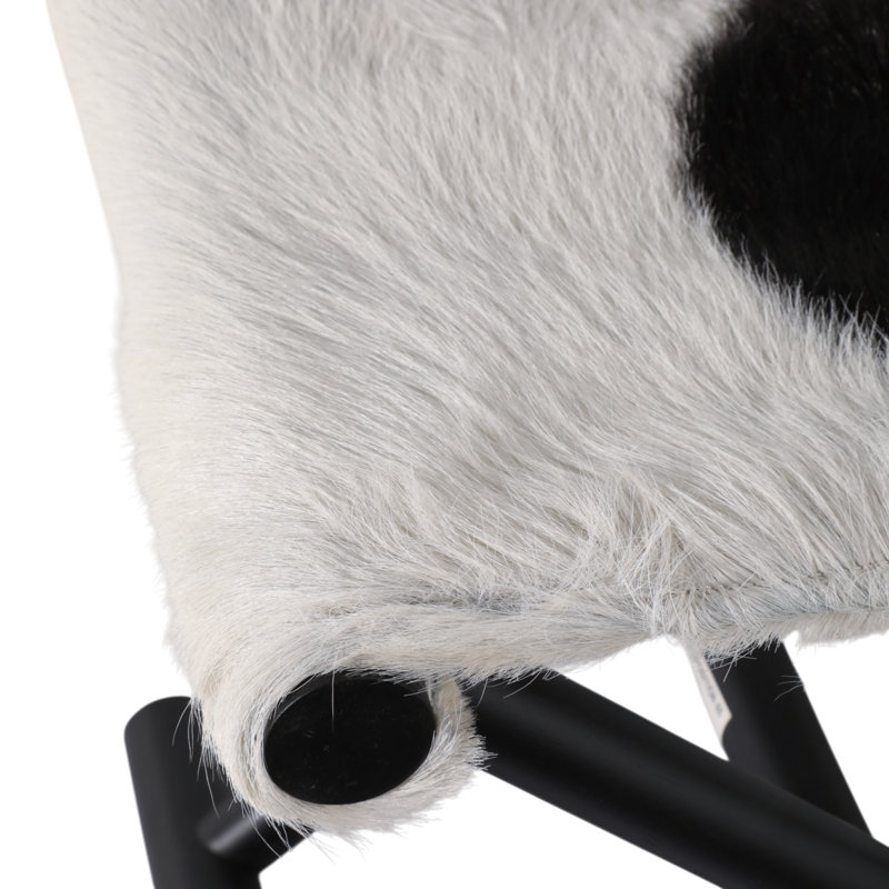 Tabouret pliant moderne avec motif de vache pour la décoration intérieure, Imprimé animal noir