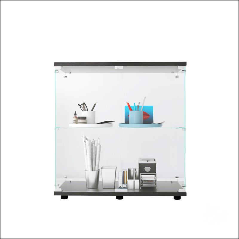 Vitrine en verre 2 couches, Noir