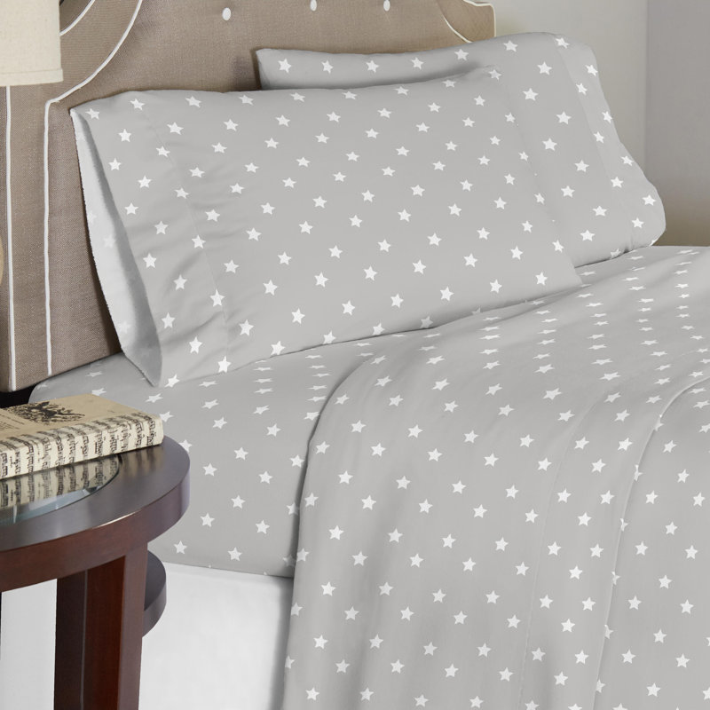 100% Cotton Abstract Sheet Set, Queen Sheet Set + Fitted Sheet + 2 Pillowcases