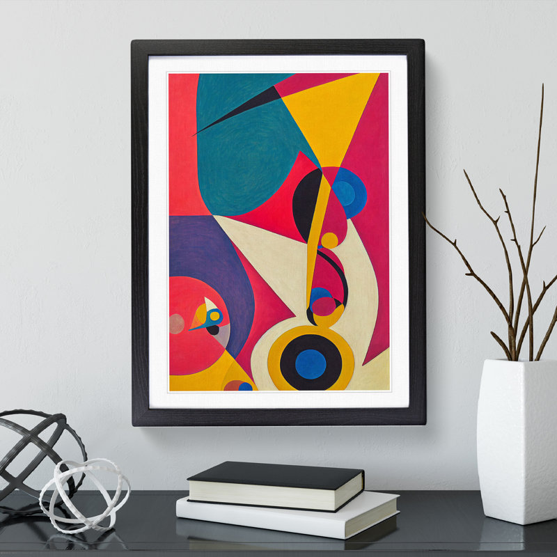 XV1022-533X An Abstract Art Painting No.5 - Single Picture Frame Print, Black, 64cm H x 46cm W