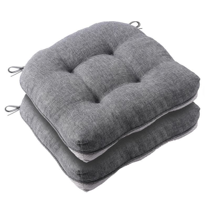 Chair Cushions For Dining Chairs,  Indoor/Outdoor Waterproof Chair Seat Pads, 15.5"X15.5"X4", 2, Dark Grey