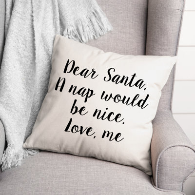 Coussin décoratif noir et blanc Typographie