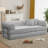 78" Compression Corduroy Queen Futon Convertible Sofa Bed with 2 Pillows, No Assembly Required-1691373309