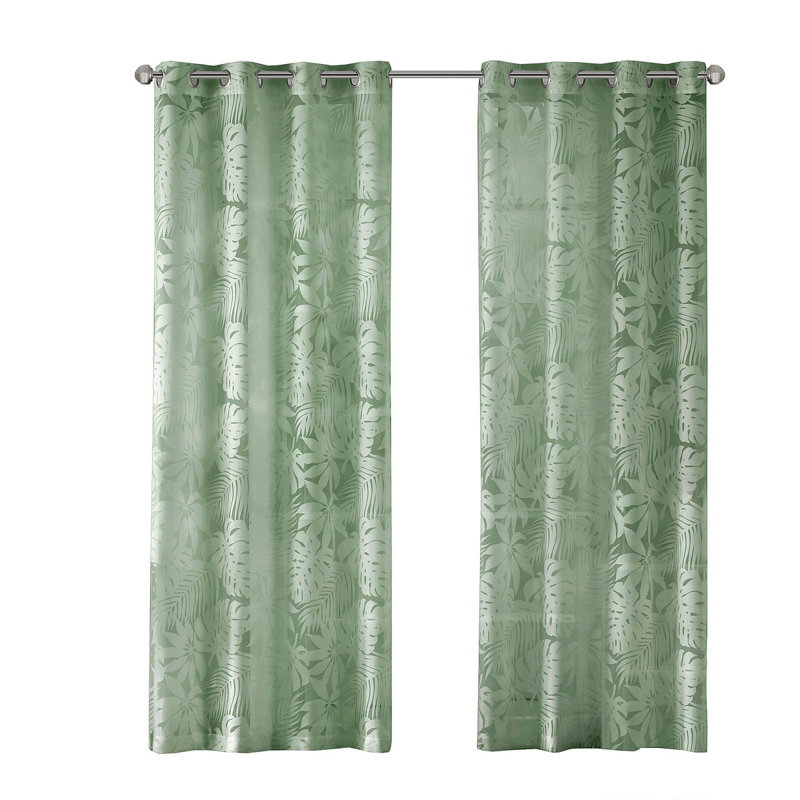 Feuille de palmier sauge diaphane sauge 50 x 84 po, Vert sauge, L 50,03 po x L 84,03 po