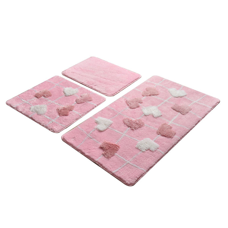 Tapis pour salle de bain Lemay, Rose