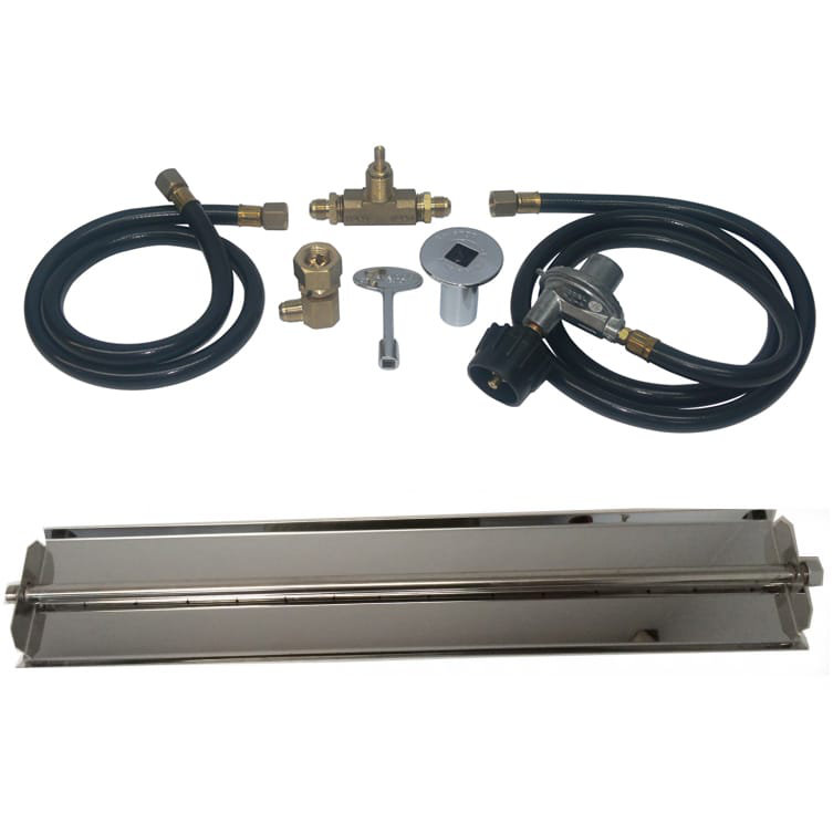 Ensemble de poêle à brûleur au gaz naturel fire foyer, H 18 po x l 6 po x P 1,63 po, Acier inoxydable