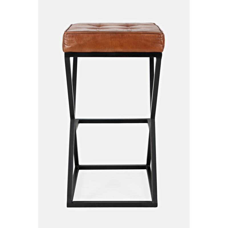 Kellner Upholstered Counter Stool with Metal Frame, Saddle
