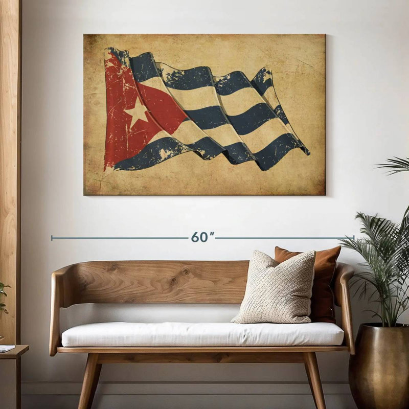 Drapeau cubain Borges, H 32 po x l 48 po