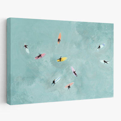 Floating On Waves - Coastal Shells And Coral Photography Aerial Surfing Art