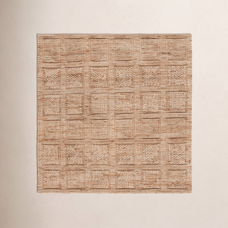 Tapis en jute tissé à la fibre Rozella, Carré 6 pi