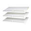 Ebern Designs 24 Inch Slanted Shoe Shelves With Chrome Fence Rails, White (3 Pack)