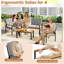 Ensemble de 8 meubles de patio en bois d'acacia avec table basse, causeuse et 4 chaises simples pour porche gris