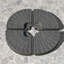 Ensemble de base de parasol en porte-à-faux en forme de ventilateur, PEHD, peut supporter jusqu'à 220 lb, finition brune