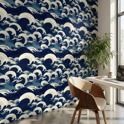 Papier peint vagues abstrait océan