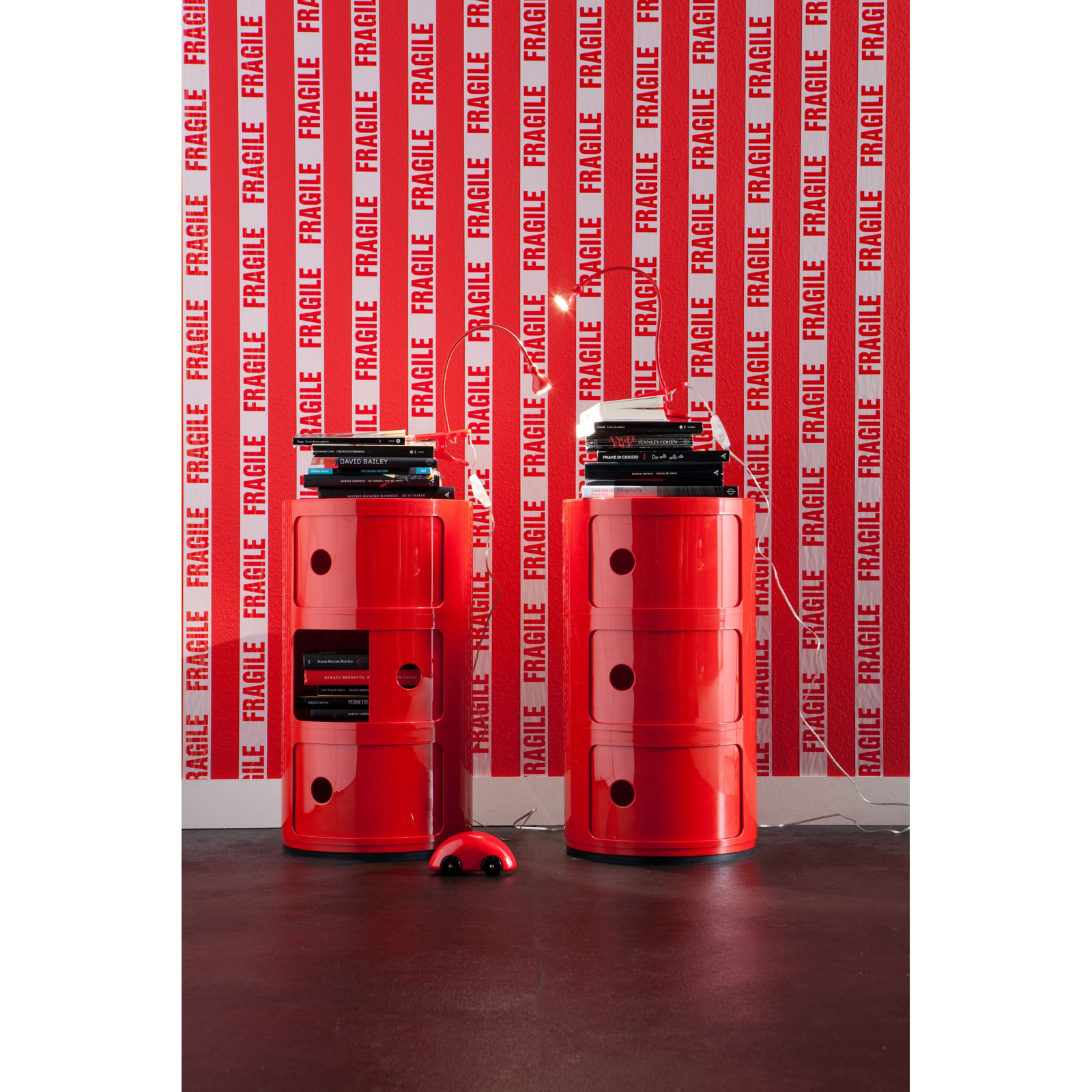Componibili Modular Stacking Unit, Red, 3