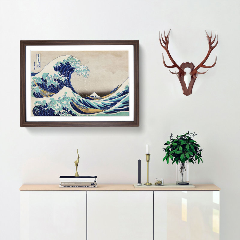 The Great Wave Off Kanagawa by Katsushika Hokusai - Picture Frame Painting Print on MDF, 27cm H x 36cm W x 2cm D