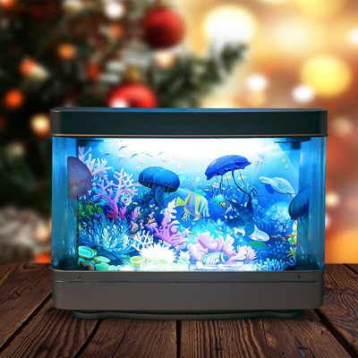Mini-aquarium artificiel avec lampe poisson