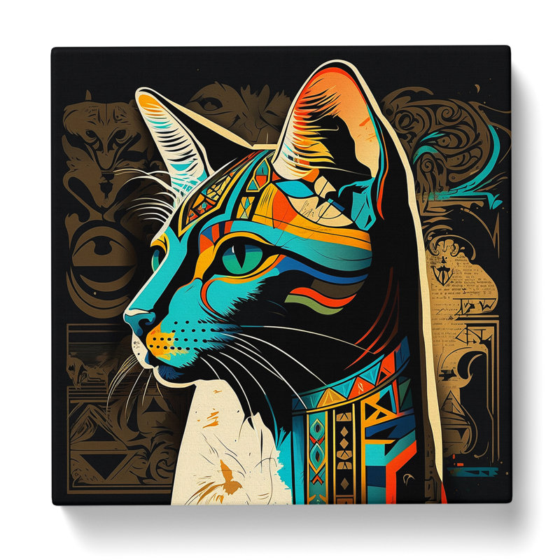 Egyptian Cat Pop Art - Print, 35cm H x 35cm W x 3cm D