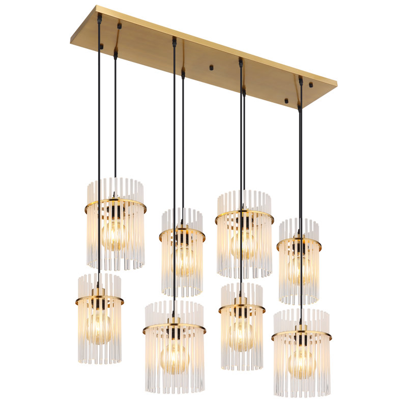 Decole 8 - Light Pendant, Gold colours, Clear
