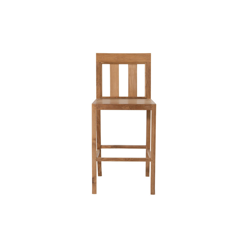 Chatsworth Outdoor Teak Armless Barstool (Set of 2), Antique Beige