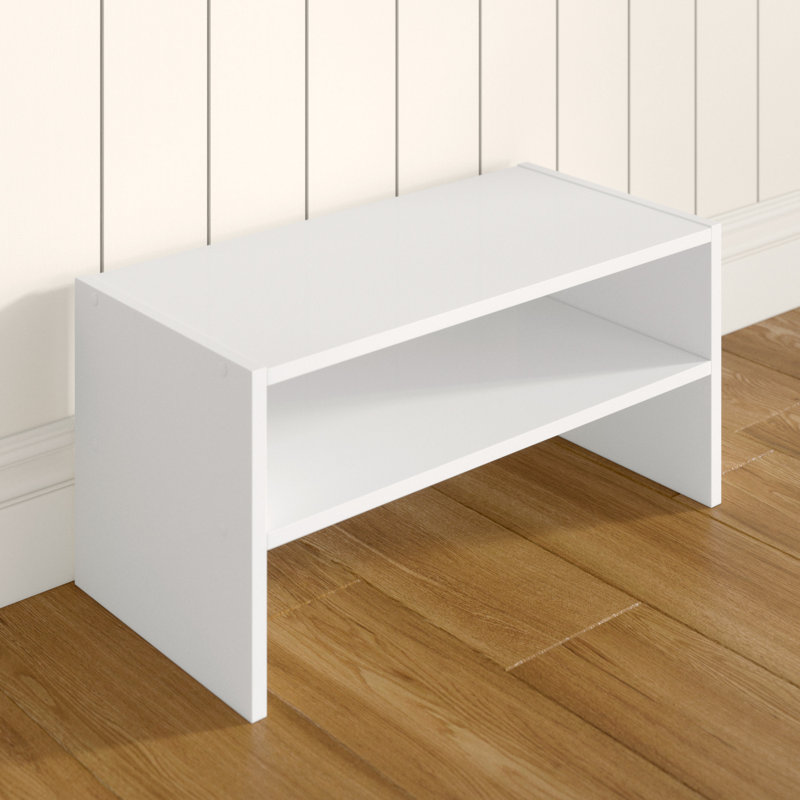 Stackers Freestanding 4 Pair Shoe Shelf Stackable Storage Unit, White