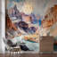 Murale aquarelle, paysage de rivière Canyon-806031481