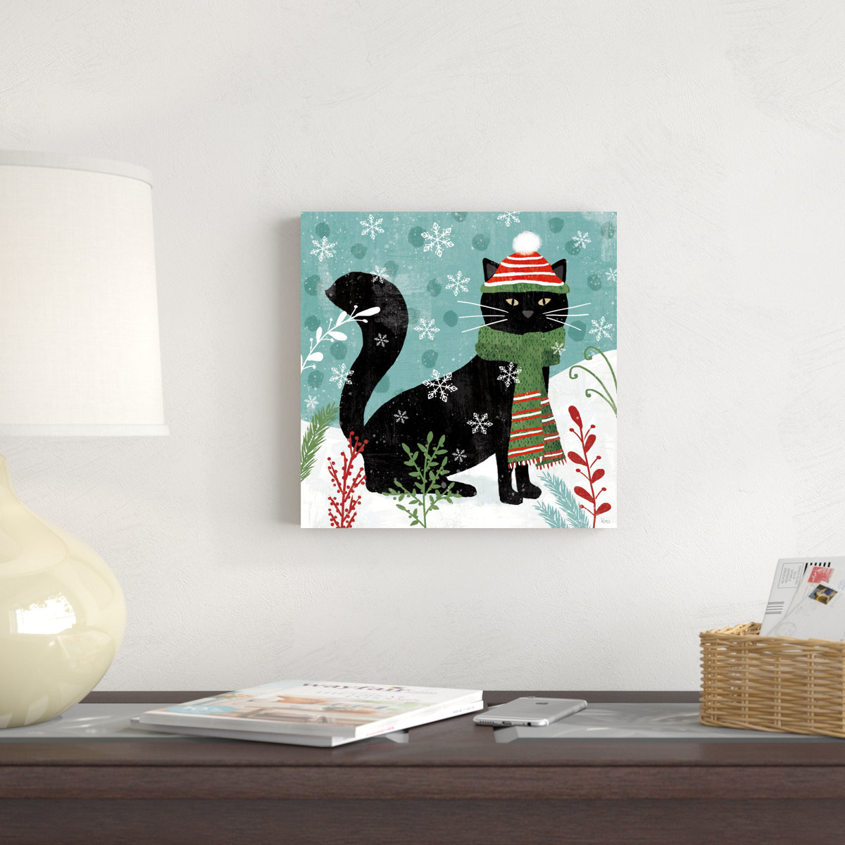 Decorazione da parete su tela Purrfect Holiday II 